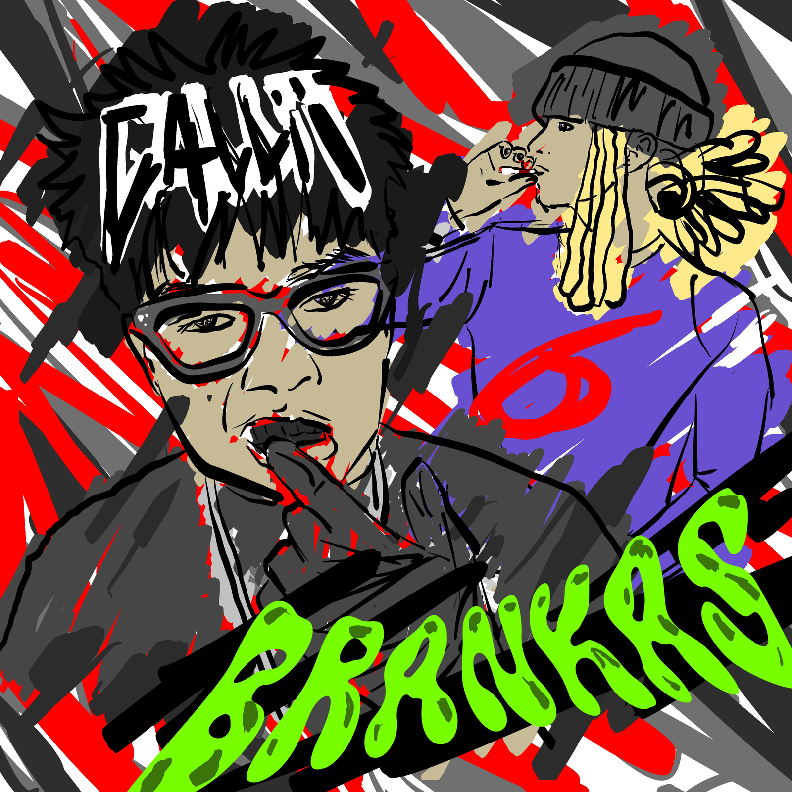 Illustrated portrait of CALLii and 6SENTANI for BRANKAS